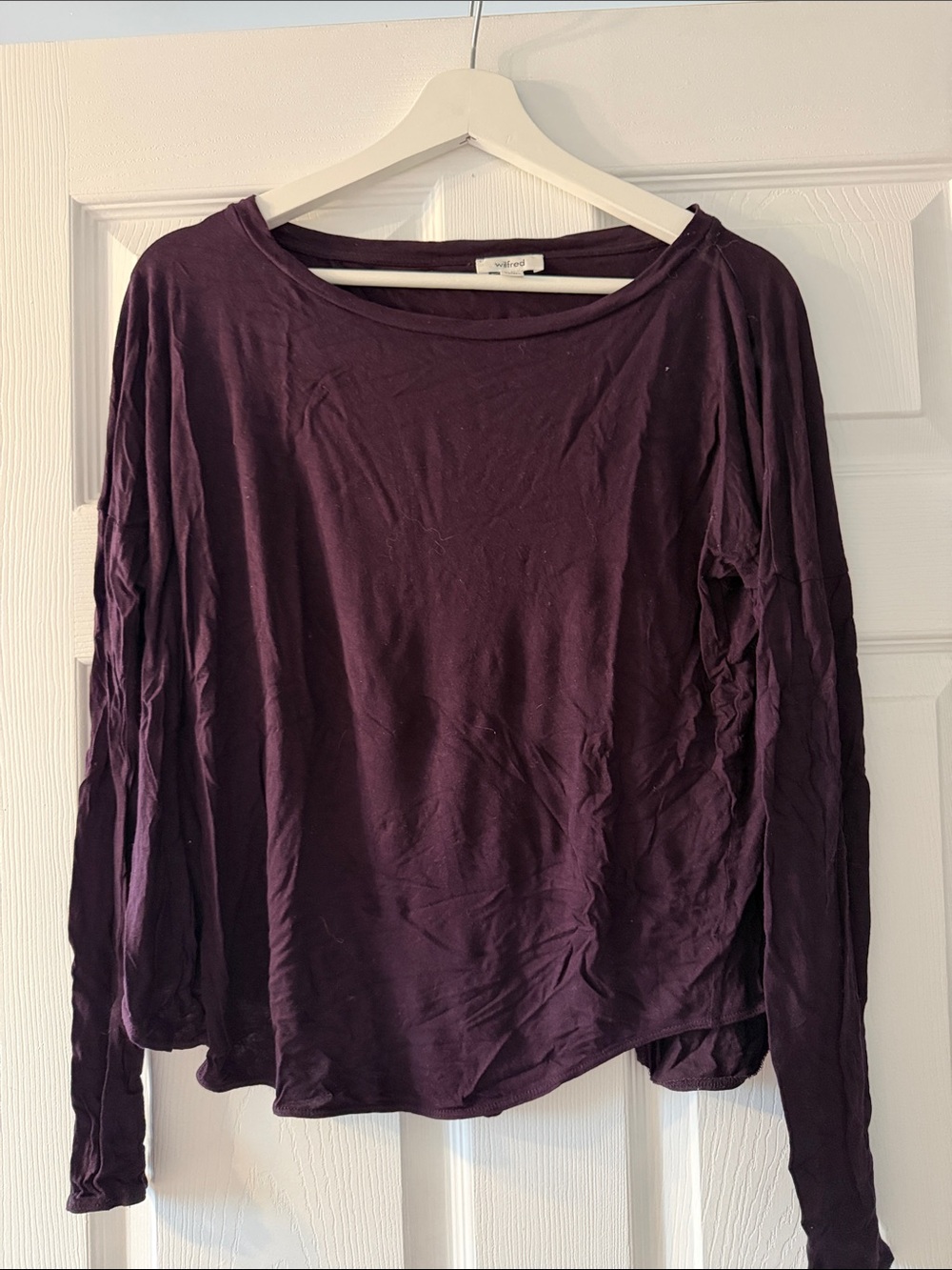 Wilfred Deep Plum Long-Sleeve Boatneck Top